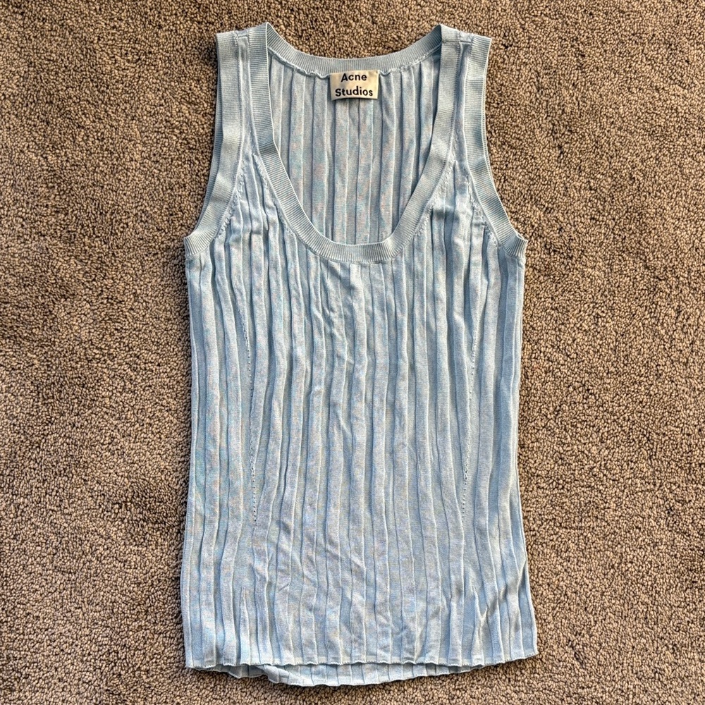 Acne Studios Sky Blue Ribbed Tank Top